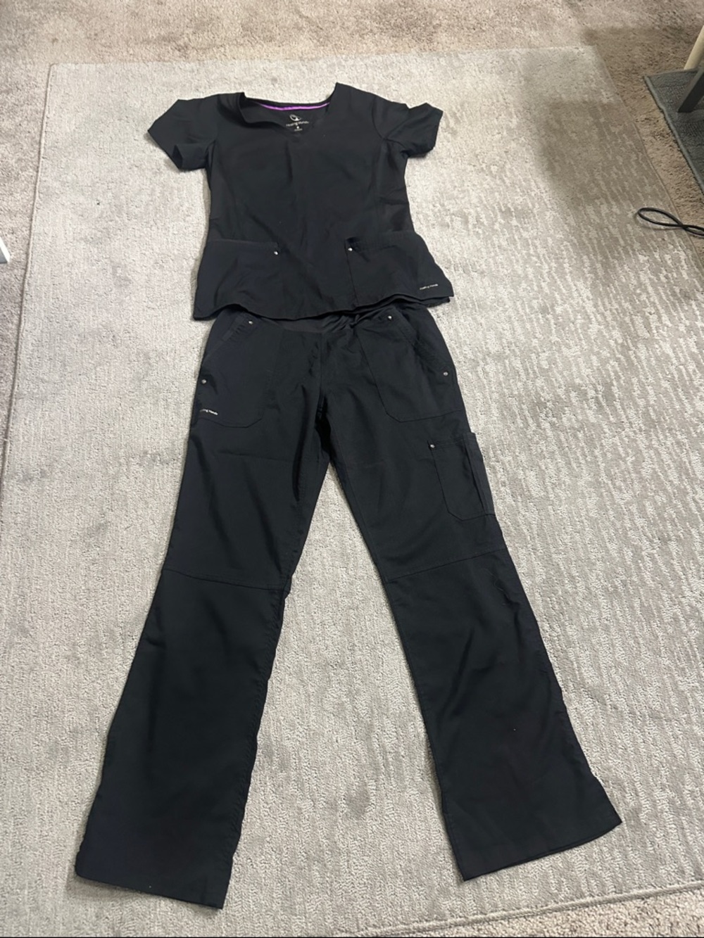 healing hands black scrub set